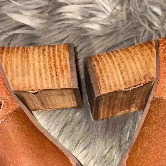 Anthropologie Seychelles Brown Side Zip Ankle Heel Bootie Size 8.5 - Picture 7 of 14